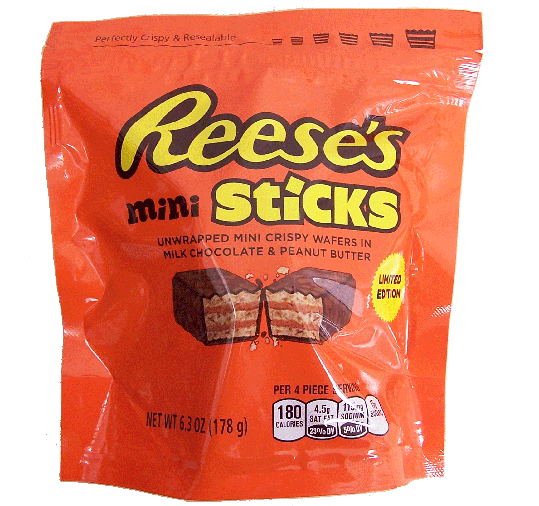 Reese's  mini sticks; unwrapped mini crispy wafers in milk chocolate & peanut butter Full-Size Picture